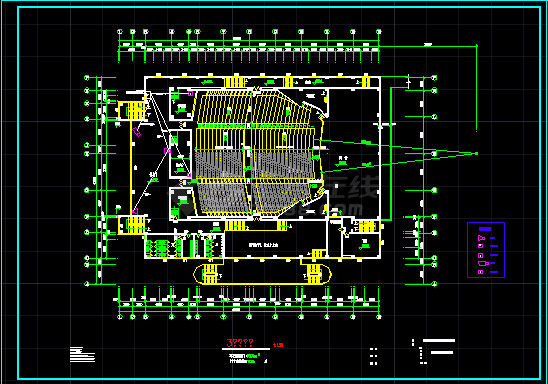 某青少年宫建筑设计CAD施工图纸-图二