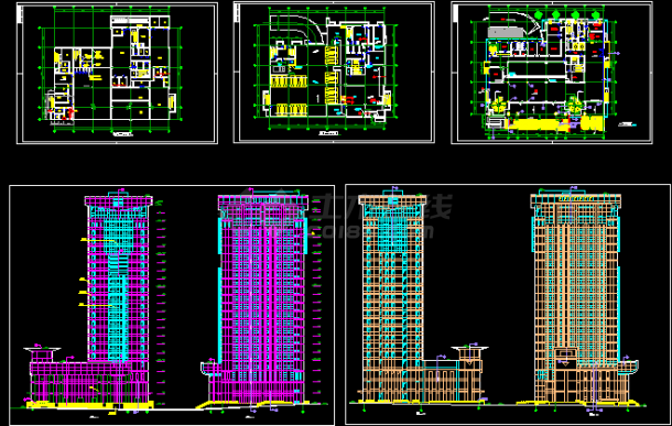 办公大楼建筑全套施工CAD设计方案图纸-图一