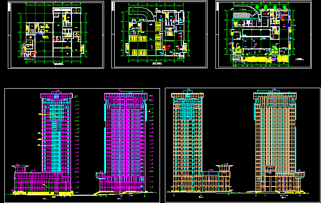 办公大楼建筑全套施工CAD设计方案图纸_图1