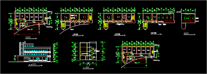 某一套小学四层教学楼建筑CAD施工图纸_图1