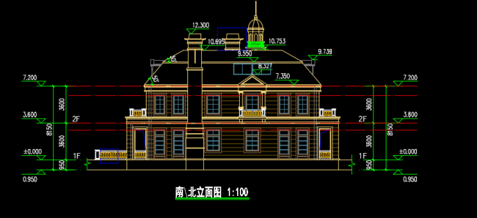 欧式风格2层会所别墅建筑设计图纸_图1