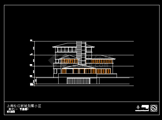 上海松江新城别墅小区平房型D设计图-图二