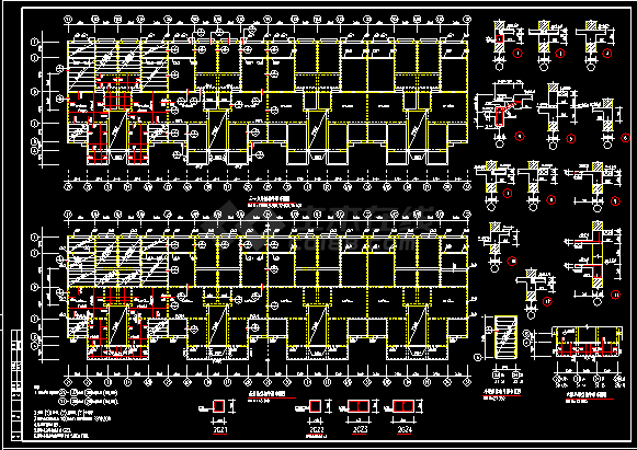多层砖混和底框结构住宅结构设计cad详细施工图-图二