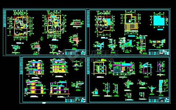 某市典型别墅建筑设计图（共4张）-图一