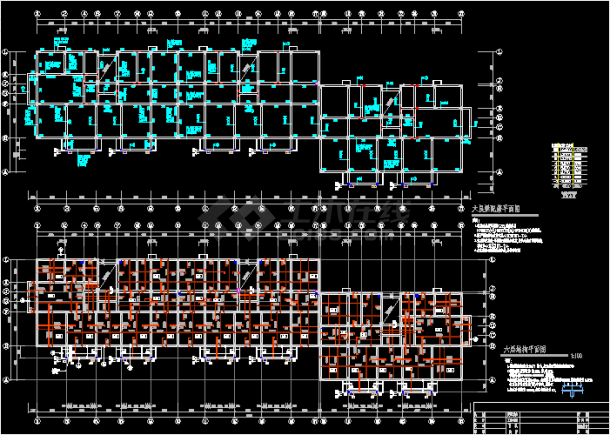 某地异形柱框架结构住宅楼结构图（全套）-图二