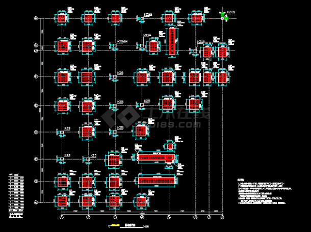 某医院肿瘤病房大楼主体结构图（标注详细）-图二