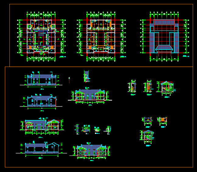 仿古四合院建筑设计CAD施工图纸_图1