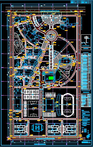 西安邮电学院新校区总平面规划设计CAD图-图一