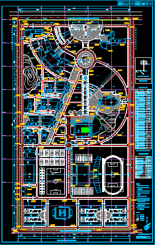 西安邮电学院新校区总平面规划设计CAD图_图1
