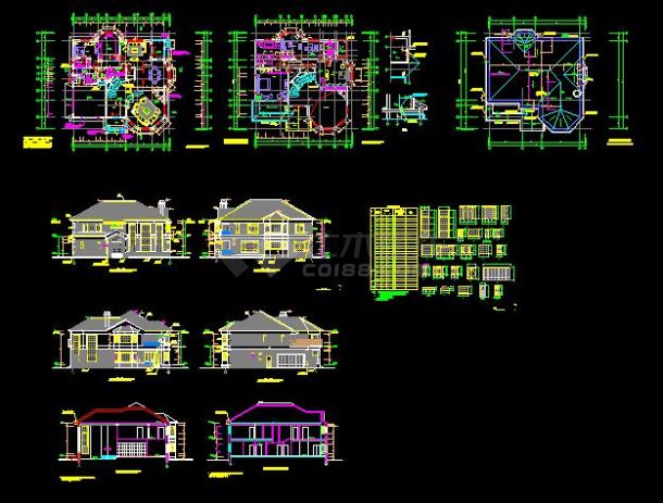 某地区大型钢结构别墅建筑施工图（全集）-图一