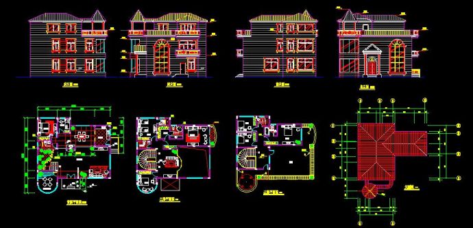 某地区大型经典别墅建筑施工方案图（节点详细）_图1