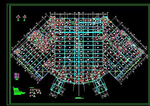 某地区框架结构学校食堂结构工程设计CAD图纸-图二