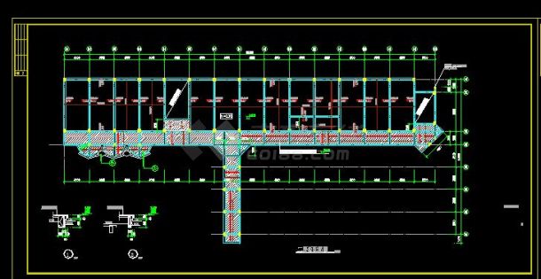 丽水某地区教学楼钢结构工程设计CAD图纸-图二