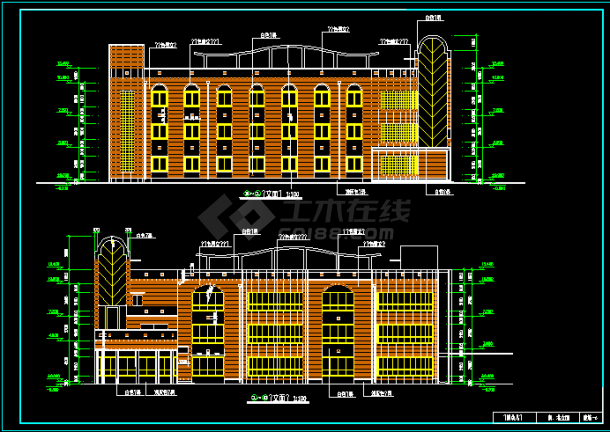 【3层】2252.5平米三层框混幼儿园工程量计算（含建筑、结构图）-图二