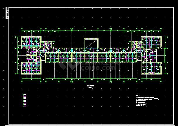 某地区5层砖混结构学校结构施工设计CAD图纸-图二