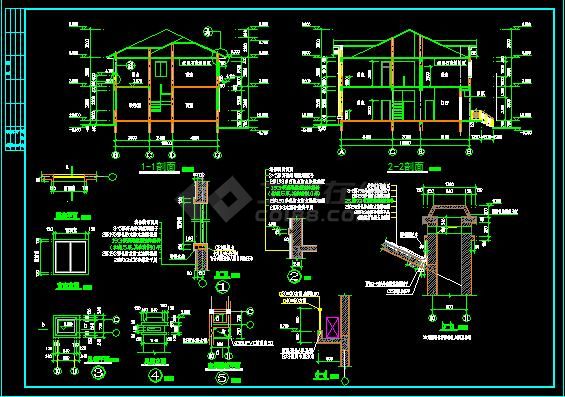 某地区别墅设计建筑施工总套方案图-图二