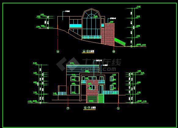 某地区大型室内带游泳池的别墅建筑施工图（共7张）-图二