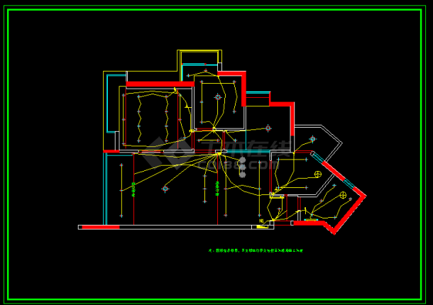 某小区样板房装修设计施工CAD图纸-图二