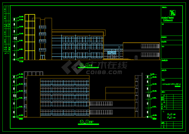 某学校实验楼建筑设计施工CAD图-图二