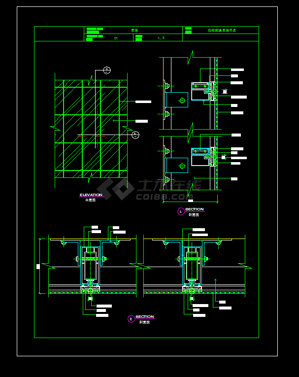 建筑CAD常用千种图块之幕墙设计-图二