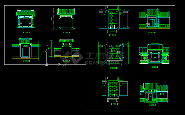 某地某古典建筑设计cad立面建筑图-图一