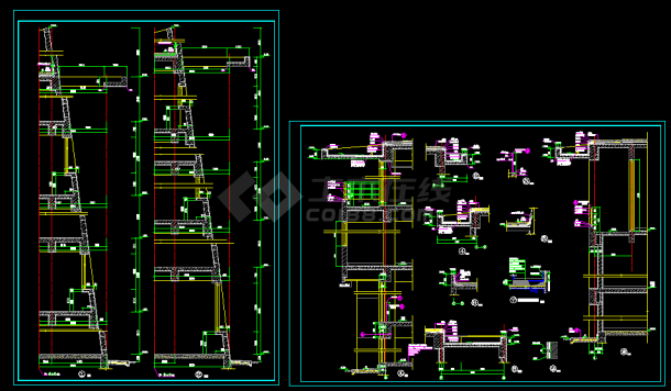 某建筑节点详图及墙身剖面cad设计图-图一
