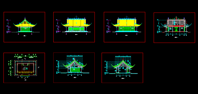 某地区某庙宇古建筑设计cad全套施工图纸_图1