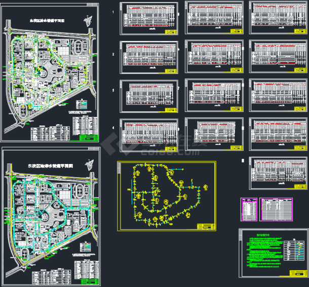 某学校综合楼给排水管线全套cad施工图-图一