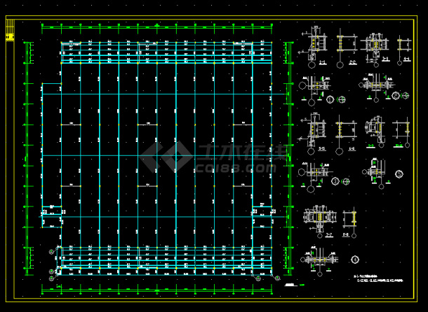 家具城钢框架建筑结构CAD图纸（含设计说明）-图二