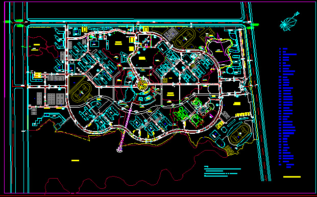某大学校园设计规划总平面CAD图_图1