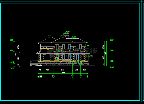 别墅设计方案与施工CAD全套平面图-图二