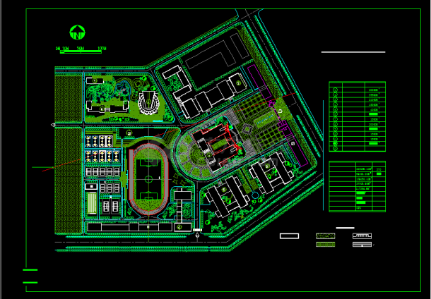 某大学校园总体建筑CAD设计规划方案图-图一