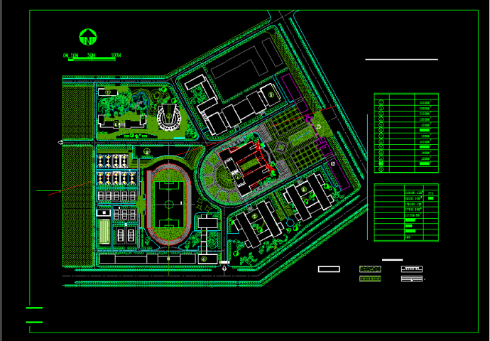 某大学校园总体建筑CAD设计规划方案图_图1