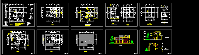 二层住宅房建施结施施工全套CAD图纸_图1
