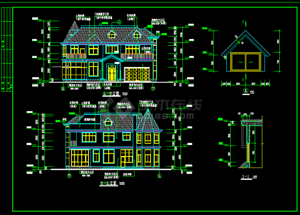 b栋别墅建筑设计方案全套CAD详图-图二