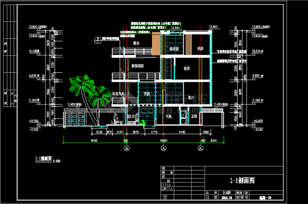 两套别墅全套建施设计方案CAD平面图-图二