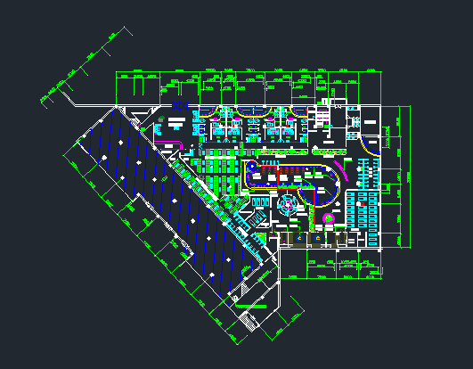 某高档桑拿浴场总平面建筑设计CAD图_图1