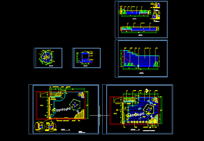 别墅屋顶花园施工设计全套CAD图纸_图1