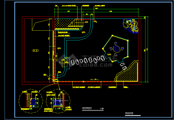 别墅屋顶花园施工设计全套CAD图纸-图二