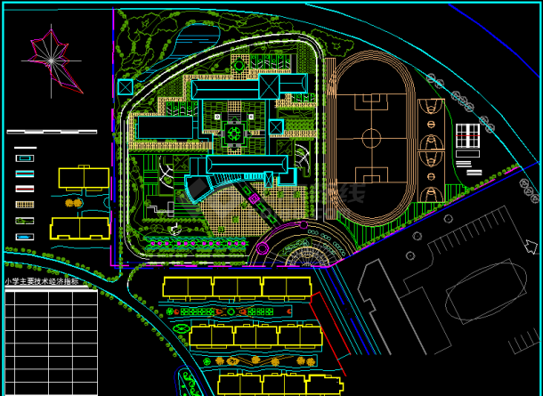某小学建筑规划CAD施工设计平面图-图一