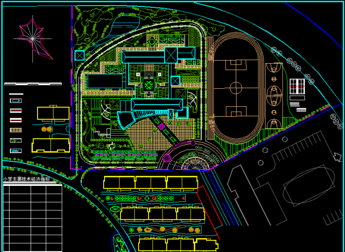 某小学建筑规划CAD施工设计平面图_图1