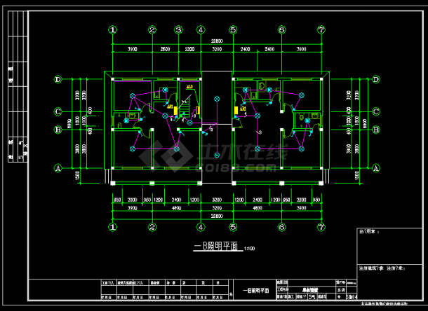 豪华别墅电气施工全套CAD平面图-图二