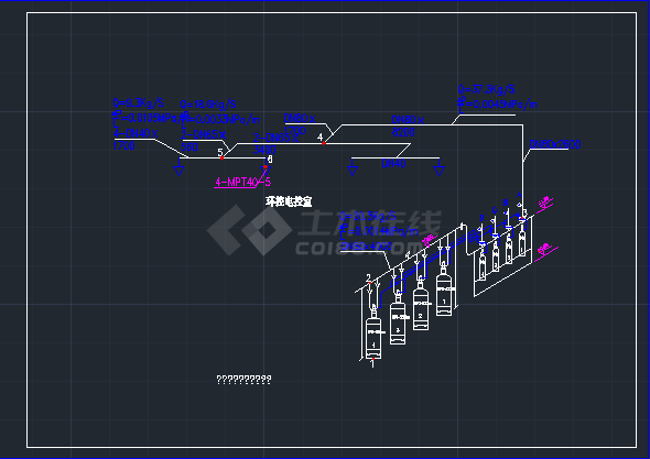 某工业厂房管网系统计算CAD图纸-图二