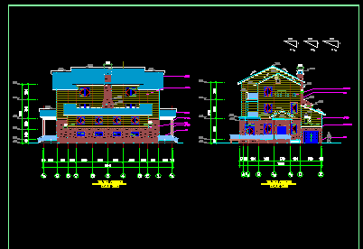 西湖别墅的完整的建筑方案CAD图纸-图二