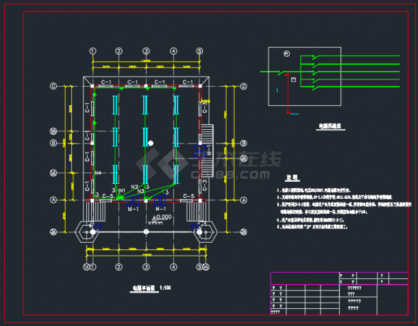 米泉市清真寺建筑CAD设计施工图-图二