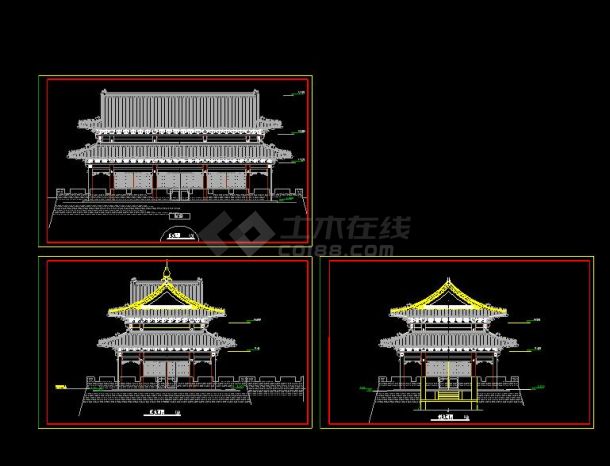 某地小型仿古建筑施工图（共3张）-图一