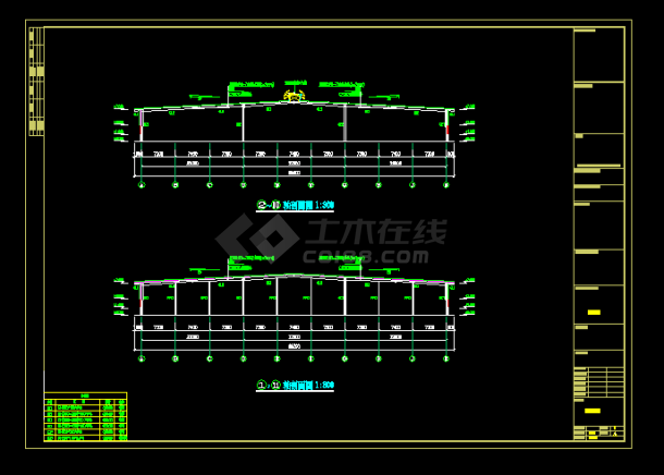 某公司原料库钢结构工程建筑结构CAD图（含设计说明）-图二