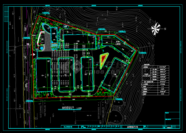某工业园厂区设计规划方案cad图纸-图二