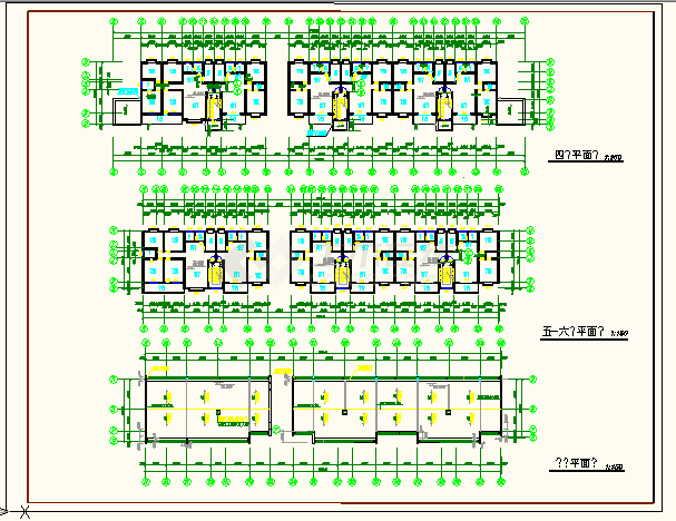 扬州某处五层市场商住楼平面CAD施工详图-图二