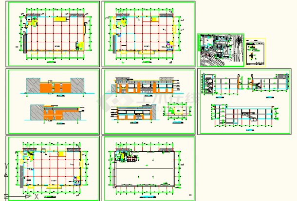 某地小型超市全套CAD建筑工程施工图-图一